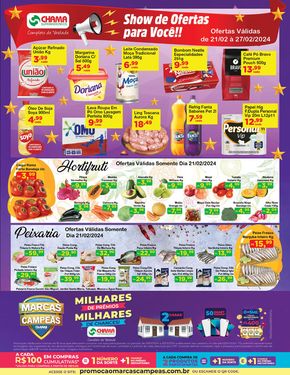 Catálogo Chama Supermercados | Show De Ofertas Chama Supermercados | 21/02/2024 - 27/02/2024