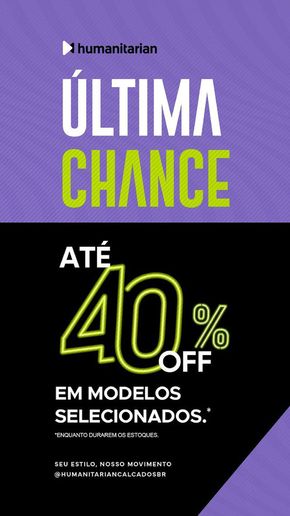 Promoções de Moda em Jardinópolis | Última chance! de Humanitarian Calçados | 19/03/2024 - 10/04/2024