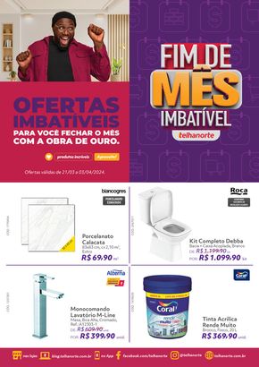 Promoções de Material de Construção em Belo Horizonte | Fim De Mês de Telhanorte | 21/03/2024 - 03/04/2024