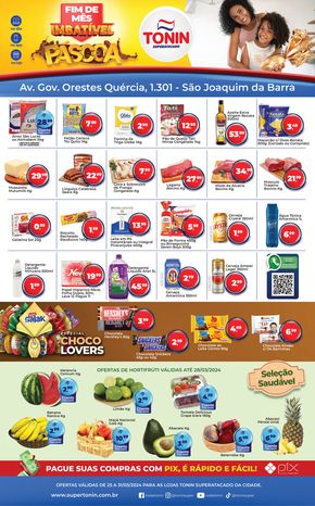 Promoções de Supermercados em Guará | Fim de mês imbatível Páscoa de Tonin Superatacado | 25/03/2024 - 31/03/2024