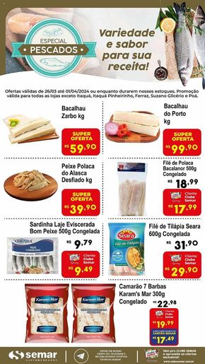 Catálogo Semar Supermercado em Ferraz de Vasconcelos | Especial pescados | 27/03/2024 - 01/04/2024