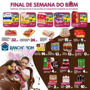 Catálogo Rancho Bom Supermercados em Jaraguá do Sul | Final De Semana Rancho Bom Supermercados | 28/03/2024 - 30/03/2024