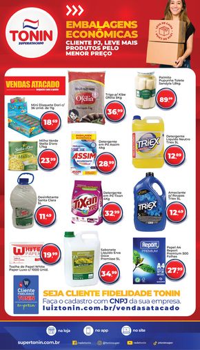 Promoções de Supermercados em Orlândia | Embalagens Econômicas! de Tonin Superatacado | 15/04/2024 - 19/04/2024