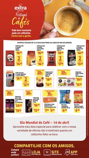 Promoções de Supermercados em Rio das Ostras | Festival De Cafes Extra de Extra | 12/04/2024 - 18/04/2024