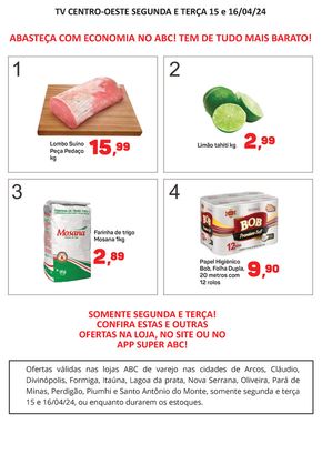 Catálogo Supermercados ABC em Formiga | Supermercados ABC Ofertas da TV Centro-Oeste | 15/04/2024 - 16/04/2024