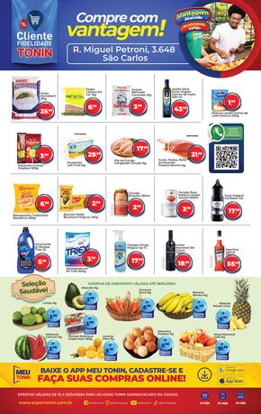 Promoções de Supermercados em São Carlos | Compre Com Vantagem! de Tonin Superatacado | 15/04/2024 - 19/04/2024
