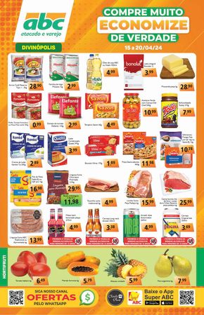 Promoções de Supermercados em Divinópolis | Supermercados ABC Oferta Semanal Atacados - Divinópolis de Supermercados ABC | 15/04/2024 - 20/04/2024