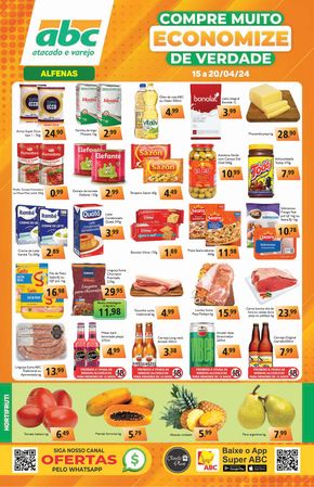 Promoções de Supermercados em Alfenas | Supermercados ABC Oferta Semanal Atacados - Alfenas de Supermercados ABC | 15/04/2024 - 20/04/2024