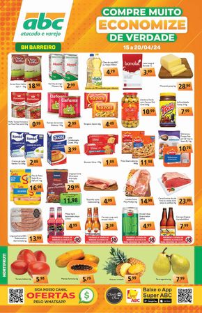 Catálogo Supermercados ABC em Contagem | Supermercados ABC Oferta Semanal Atacados - Barreiro | 15/04/2024 - 20/04/2024