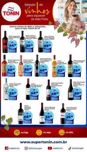Catálogo Tonin Superatacado em Santa Adélia | Seleção De Vinhos Para Aquecer Os Dias Frios | 18/04/2024 - 25/04/2024