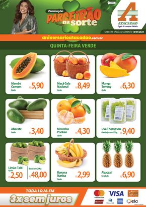 Promoções de Supermercados | Atacadão - Quinta-feira Verde de Atacadão | 18/04/2024 - 18/04/2024