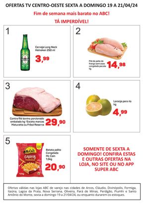 Catálogo Supermercados ABC em Itaúna |  Ofertas da TV Centro-Oeste | 19/04/2024 - 21/04/2024