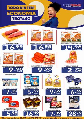 Catálogo Rede Troyano de Supermercados em Dracena | Todo Dia Tem Economia Rede Troyano  | 22/04/2024 - 25/04/2024