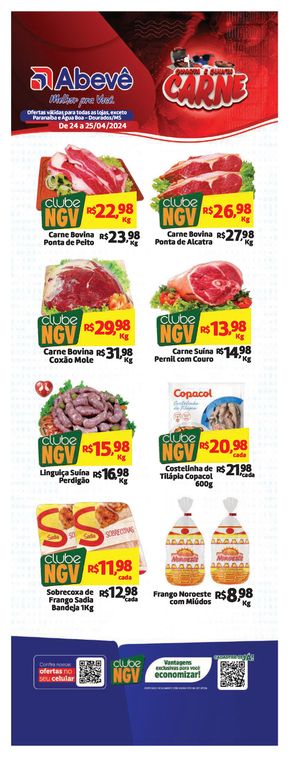 Promoções de Supermercados em Nova Andradina | Ofertas Abevê Supermercados de Abevê Supermercados | 24/04/2024 - 25/04/2024