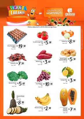 Catálogo Giassi Supermercados em Sombrio | Quinta Do Hortifruti Giassi  | 24/04/2024 - 25/04/2024