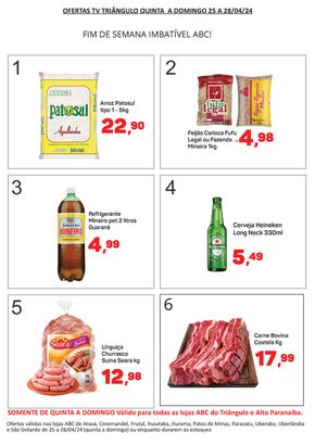 Promoções de Supermercados em Paracatu |  Ofertas da TV Triângulo de Supermercados ABC | 25/04/2024 - 28/04/2024