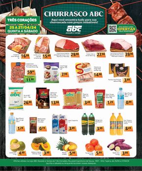 Promoções de Supermercados em Três Corações | Churrasco ABC de Supermercados ABC | 25/04/2024 - 27/04/2024