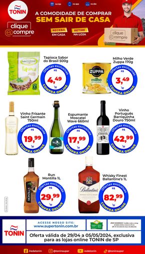 Promoções de Supermercados em Brodowski | A comodidade de comprar sem sair de casa! de Tonin Superatacado | 29/04/2024 - 05/05/2024