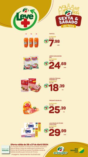 Catálogo Araújo Supermercados em Rio Branco | Sexta e sábado de feira Arasuper Rio Branco | 26/04/2024 - 27/04/2024
