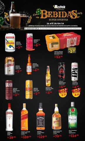 Promoções de Supermercados em Itajaí | Bebidas Bistek Supermercados de Bistek Supermercados | 26/04/2024 - 28/04/2024