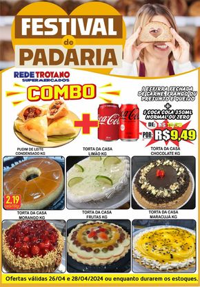 Promoções de Supermercados em Dracena | FESTIVAL DE PADARIA TROYANO!! de Rede Troyano de Supermercados | 26/04/2024 - 28/04/2024