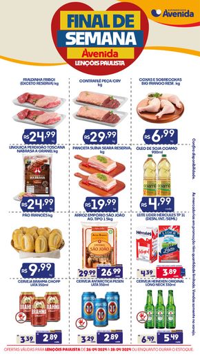 Catálogo Supermercados Avenida em Pirapozinho | Final De Semana  | 26/04/2024 - 28/04/2024