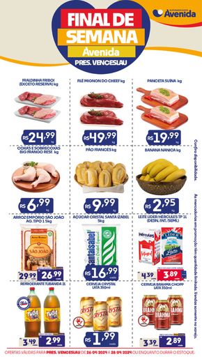 Catálogo Supermercados Avenida em Garça | Final De Semana  | 26/04/2024 - 28/04/2024