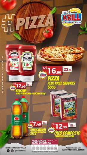 Promoções de Supermercados em Bertioga | Pizza Rede Krill de Rede Krill | 26/04/2024 - 28/04/2024
