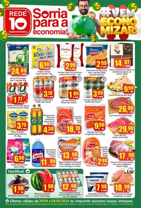 Promoções de Supermercados em Pontal | Ofertas Rede 10 de Rede 10 | 29/04/2024 - 04/05/2024