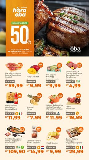 Promoções de Supermercados em Agudos | Ofertas Oba Hortifruti de Oba Hortifruti | 02/05/2024 - 05/05/2024