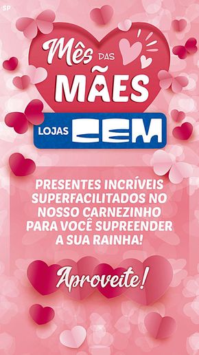 Promoções de Eletrônica e Magazines | Mês Das Mães de Lojas Cem | 02/05/2024 - 18/05/2024