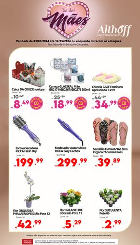 Promoções de Supermercados em Garopaba | Dia das Mães - LN de Althoff Supermercados | 03/05/2024 - 12/05/2024