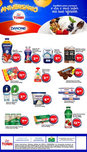 Promoções de Supermercados em Sales Oliveira |  Aniversário Danone  de Tonin Superatacado | 13/05/2024 - 20/05/2024