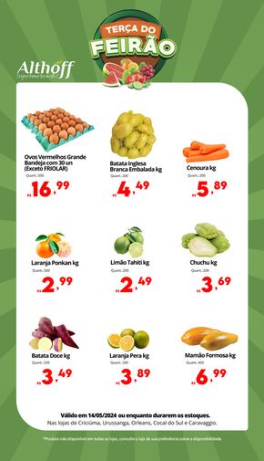 Promoções de Supermercados em Forquilhinha | Terça do Feirão - IN de Althoff Supermercados | 14/05/2024 - 14/05/2024