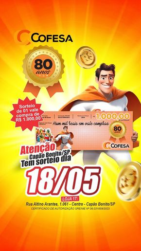 Promoções de Supermercados em Capão Bonito | Promoção Cofesa de Cofesa | 14/05/2024 - 18/05/2024