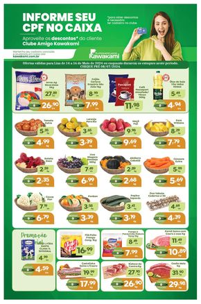 Promoções de Supermercados em Cafelândia | Ofertas - Lins de Supermercados Kawakami | 14/05/2024 - 16/05/2024