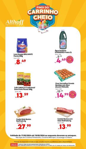 Promoções de Supermercados em Urussanga | Findi do Carrinho Cheio - IN de Althoff Supermercados | 17/05/2024 - 19/05/2024