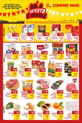 Promoções de Supermercados em Pinhão | ÓIA A OFERTA É ARRAIÁ de Compre Mais | 31/05/2024 - 06/06/2024