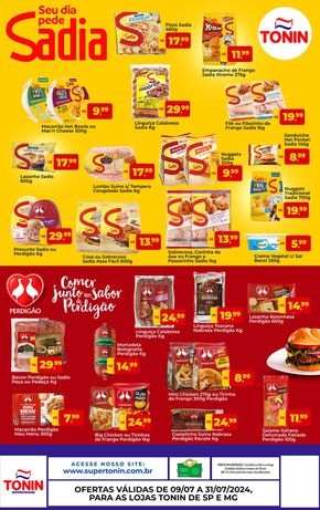 Promoções de Supermercados em Limeira | Seu Dia Pede Sadia  de Tonin Superatacado | 09/07/2024 - 31/07/2024