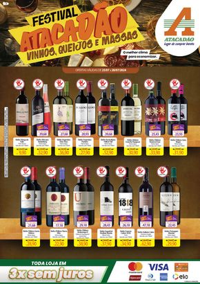 Promoções de Supermercados em Juazeiro | Atacadão - Festival Vinhos, Queijos e Massas de Atacadão | 25/07/2024 - 28/07/2024