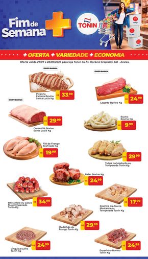 Promoções de Supermercados em Araras | Fim De Semana  de Tonin Superatacado | 27/07/2024 - 28/07/2024