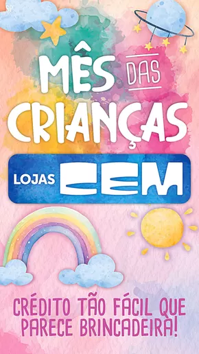 Promoções de Eletrônica e Magazines em Taquarivaí | Mês Das Crianças  de Lojas Cem | 02/10/2024 - 19/10/2024