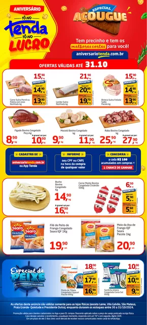 Promoções de Supermercados em Elias Fausto | ESPECIAL AÇOUGUE de Tenda Atacado | 30/10/2024 - 31/10/2024