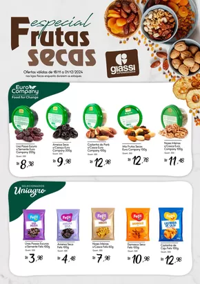 Promoções de Supermercados em Joinville | Especial Frutas Secas de Giassi Supermercados | 18/11/2024 - 01/12/2024