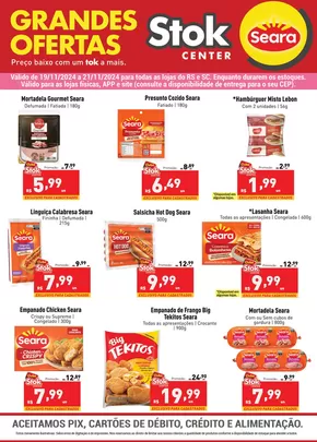 Promoções de Supermercados em Santa Maria | Encarte Stok Center Seara de Stok Center | 19/11/2024 - 21/11/2024