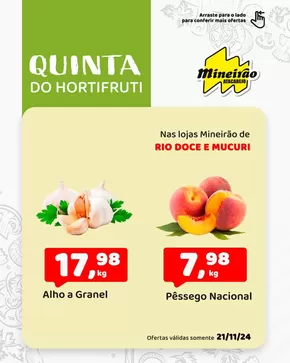 Promoções de Supermercados em Juazeiro | Quinta Do Hortifruti de Mineirão Atacarejo | 21/11/2024 - 21/11/2024