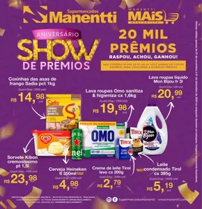 Catálogo Supermercados Manentti em Nova Veneza | Aniversário Show de Premios | 21/11/2024 - 01/12/2024