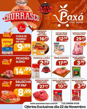 Catálogo Paxá Supermercados em Manhuaçu | Encarte Paxá Supermercados | 22/11/2024 - 22/11/2024