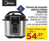 Oferta de Midea - Panela De Pressão Eléctrica Ppg70s1- por R$54,31 em Carrefour