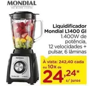 Oferta de Mondial - Liquidificador L1400 por R$24,24 em Carrefour